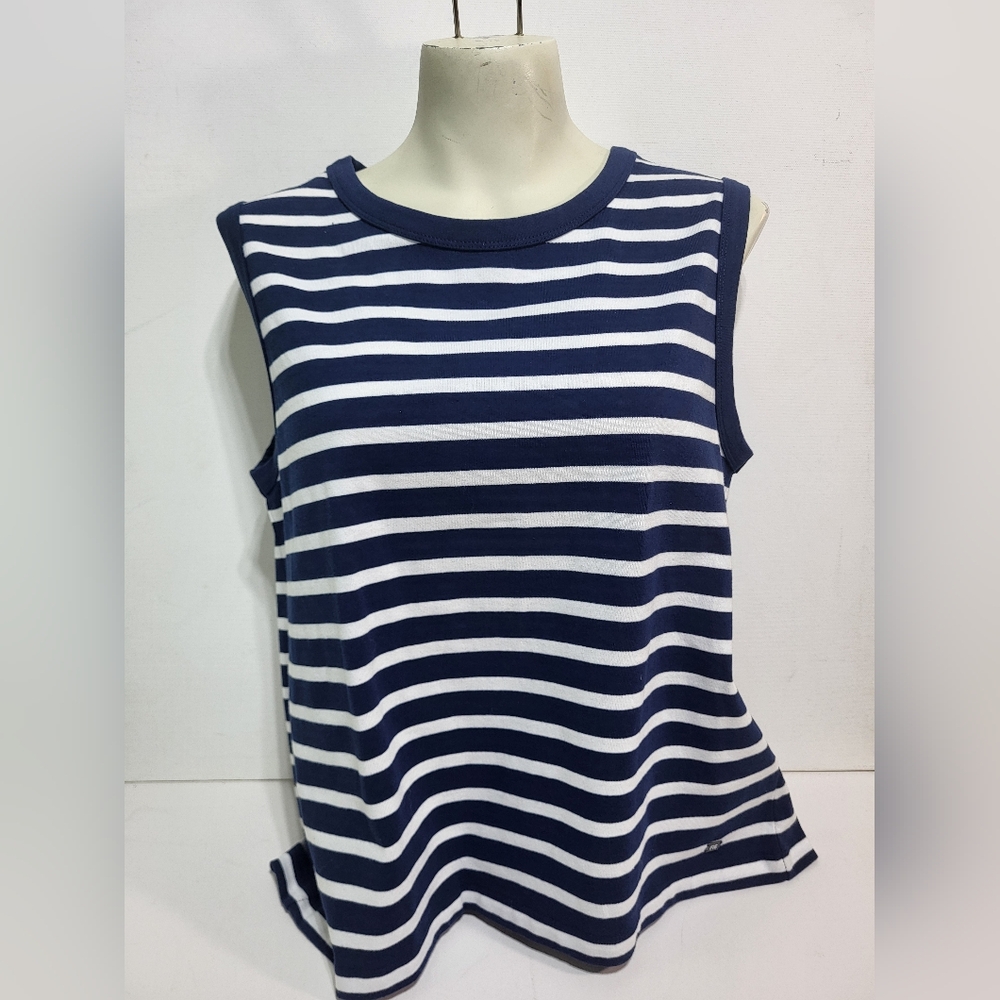 NWT Fig Newport Sleeveless Top - White & Navy Stripped